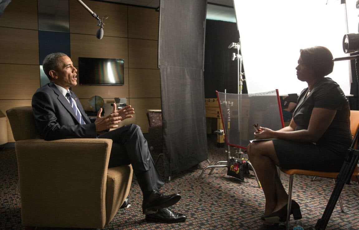 President Obama being interviewed about the film