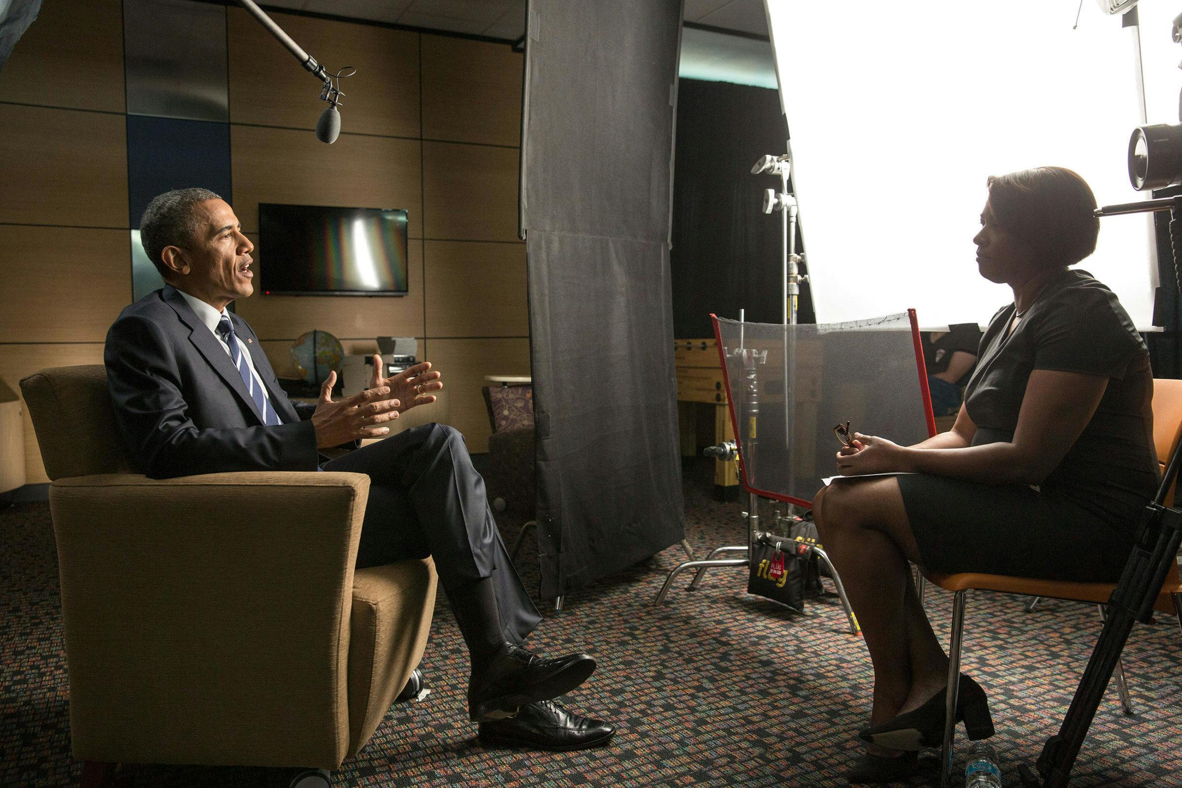 President Obama being interviewed about the film